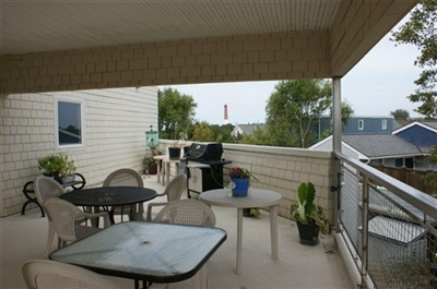 Breakfast also happens on Minerva's deck with its view of Ol' Barney!